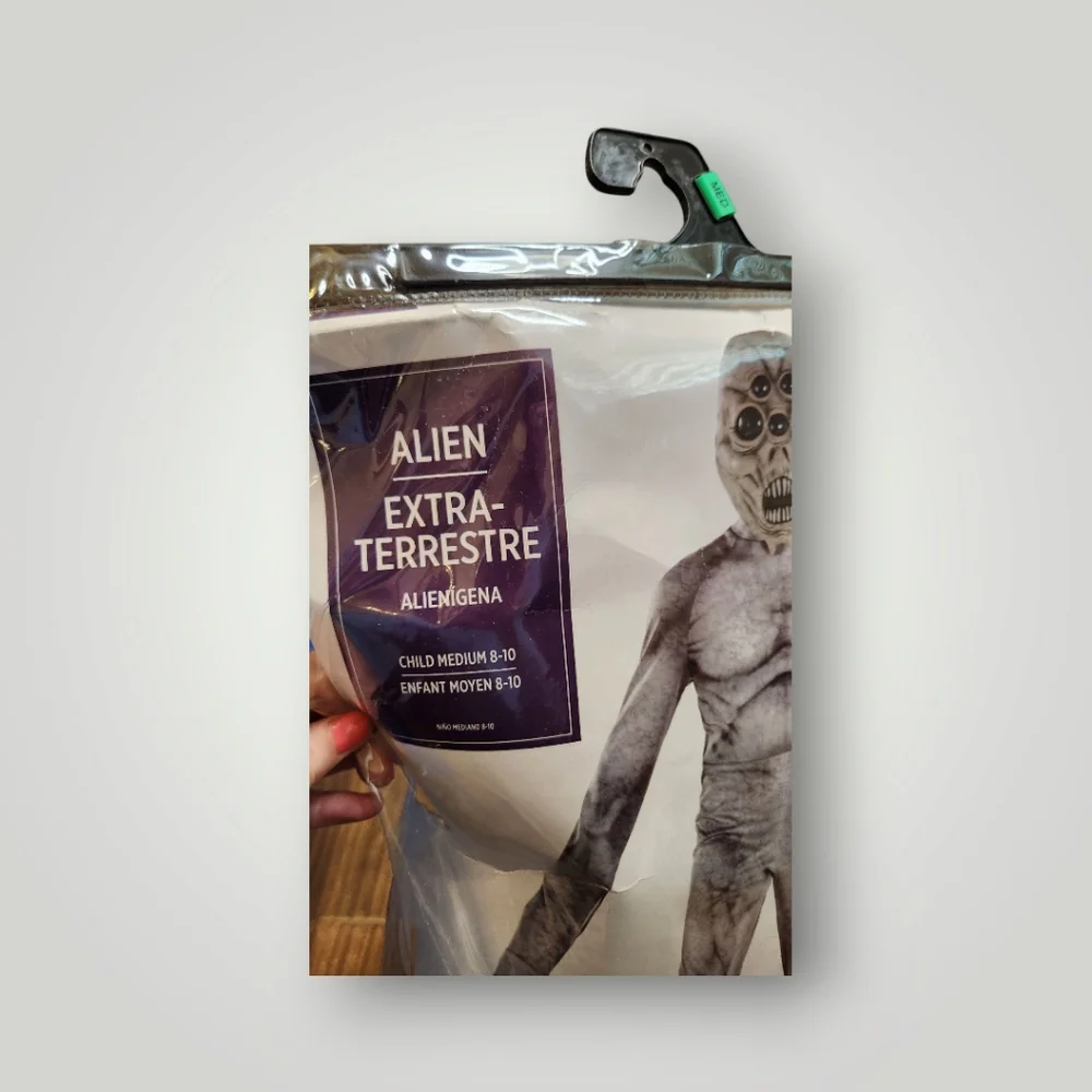 Alien Extraterrestrial Costume for Kids Size M 8 10 Alíen Extra Terrestre